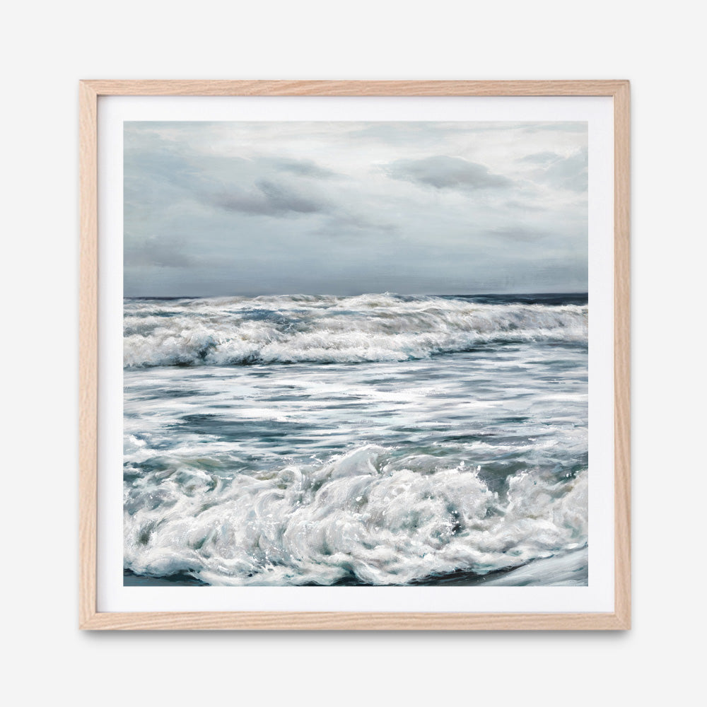 Shop Evening Swell (Square) Art Print a coastal themed painted wall art print from The Print Emporium wall artwork collection - Buy Australian made fine art painting style poster and framed prints for the home and your interior decor room, TPE-139-AP