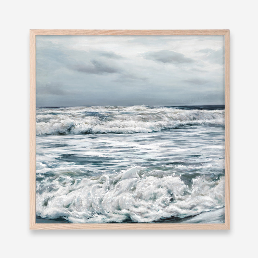 Shop Evening Swell (Square) Art Print a coastal themed painted wall art print from The Print Emporium wall artwork collection - Buy Australian made fine art painting style poster and framed prints for the home and your interior decor room, TPE-139-AP