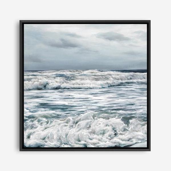 Shop Evening Swell (Square) Canvas Print a coastal themed painted framed canvas wall art print from The Print Emporium artwork collection - Buy Australian made fine art painting style stretched canvas prints for the home and your interior decor space, TPE-139-CA-40X40-NF