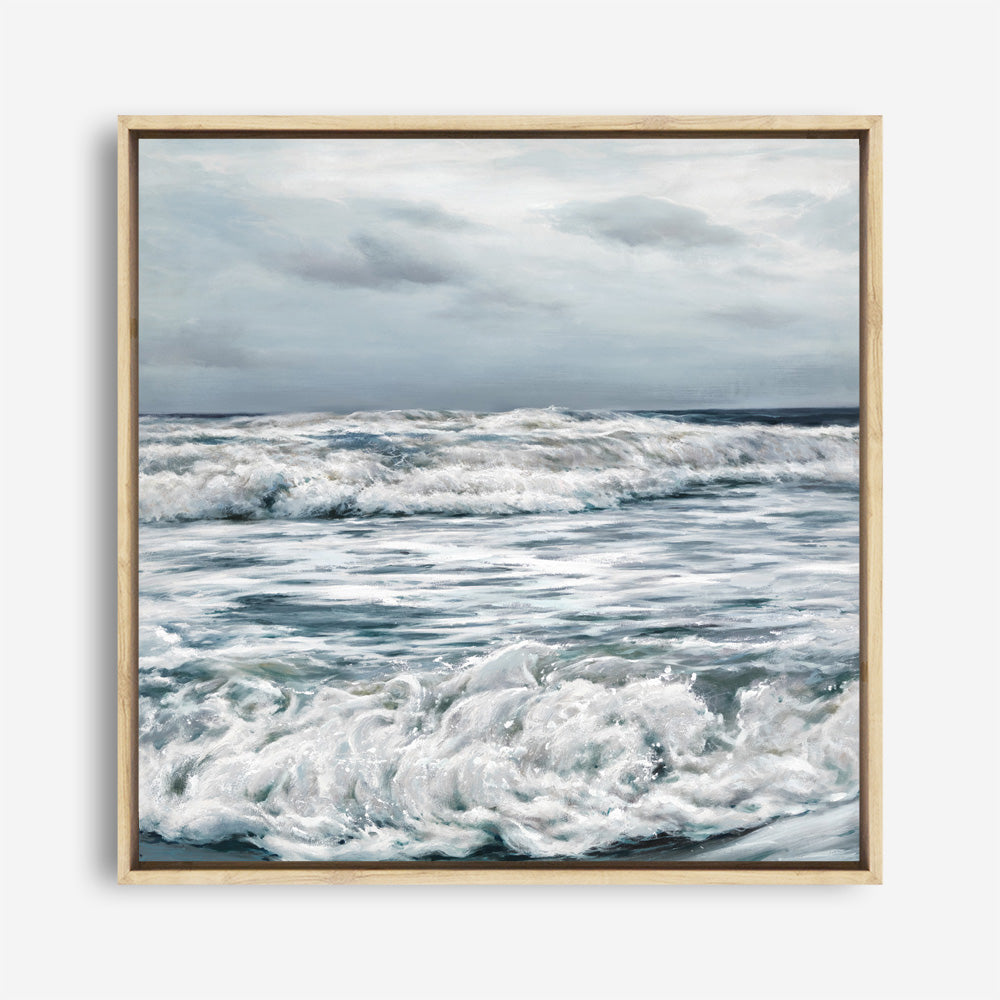 Shop Evening Swell (Square) Canvas Print a coastal themed painted framed canvas wall art print from The Print Emporium artwork collection - Buy Australian made fine art painting style stretched canvas prints for the home and your interior decor space, TPE-139-CA-40X40-NF