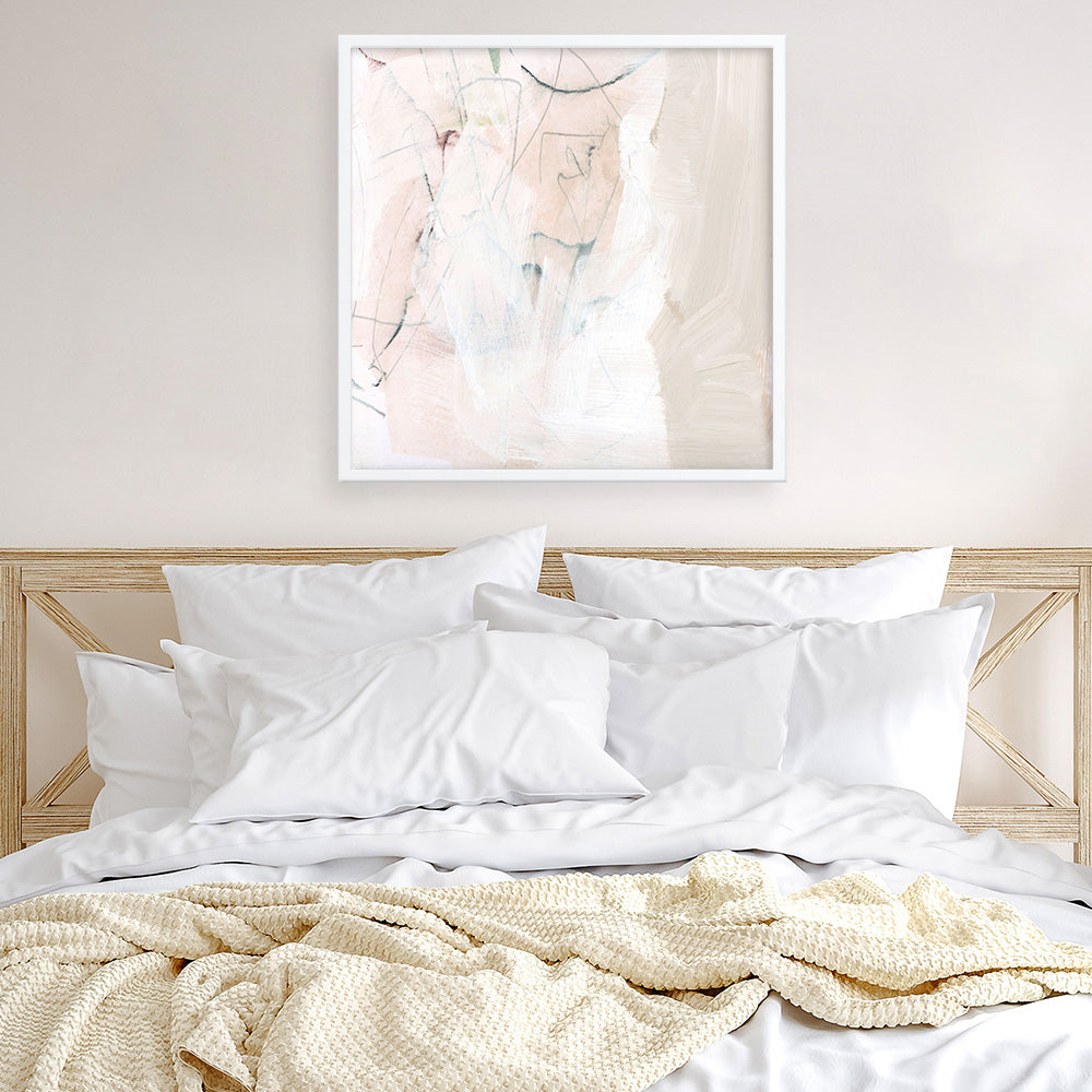 Shop Fade to White (Square) Art Print a painted abstract themed wall art print from The Print Emporium wall artwork collection - Buy Australian made fine art painting style poster and framed prints for the home and your interior decor room, TPE-DH-157-AP