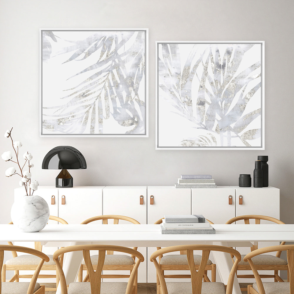 Shop Faded Leaves II (Square) Canvas Print a painted abstract themed framed canvas wall art print from The Print Emporium artwork collection - Buy Australian made fine art painting style stretched canvas prints for the home and your interior decor space, TPE-PC-EW016-CA-40X40-NF