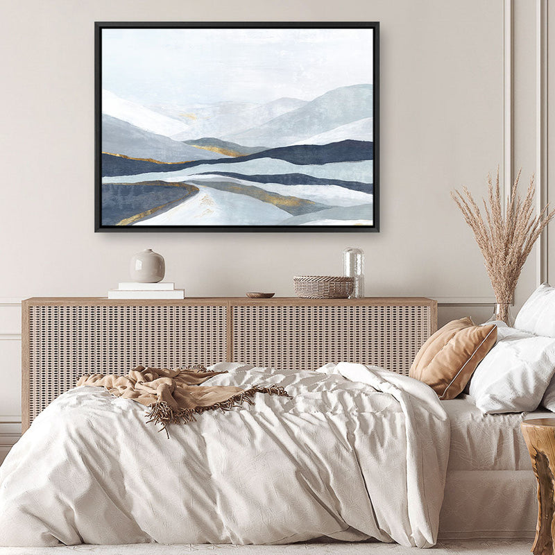 Shop Far Away Land I Canvas Print a painted abstract themed framed canvas wall art print from The Print Emporium artwork collection - Buy Australian made fine art painting style stretched canvas prints for the home and your interior decor space, TPE-PC-EW416-CA-35X46-NF
