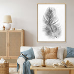 Shop Feather Canvas Print a painted bird themed framed canvas wall art print from The Print Emporium artwork collection - Buy Australian made fine art painting style stretched canvas prints for the home and your interior decor space, TPE-211-CA-35X46-NF
