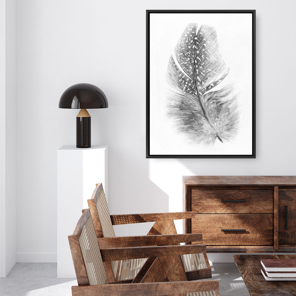 Shop Feather Canvas Print a painted bird themed framed canvas wall art print from The Print Emporium artwork collection - Buy Australian made fine art painting style stretched canvas prints for the home and your interior decor space, TPE-211-CA-35X46-NF