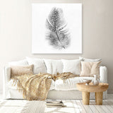 Shop Feather (Square) Canvas Print a painted bird themed framed canvas wall art print from The Print Emporium artwork collection - Buy Australian made fine art painting style stretched canvas prints for the home and your interior decor space, TPE-185-CA-40X40-NF