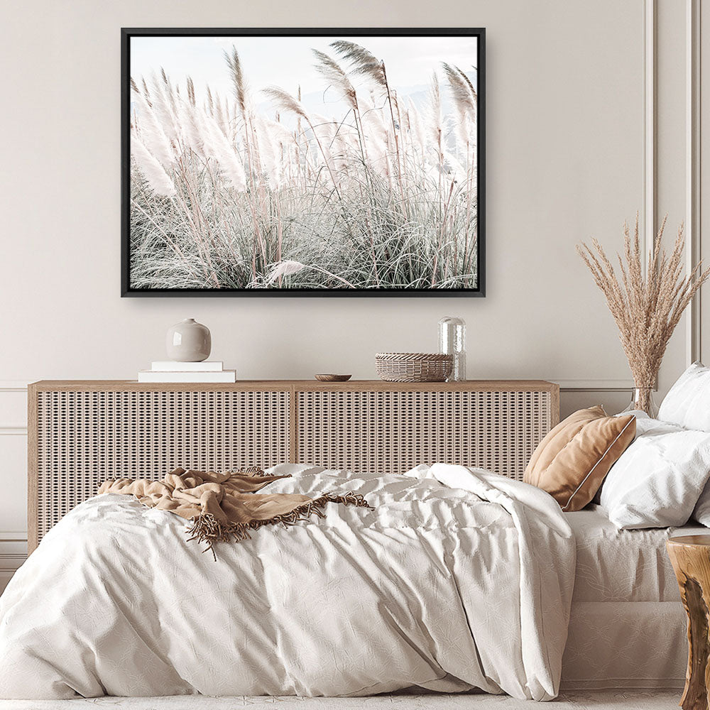 Shop Field of Pampas Grass Photo Canvas Print a coastal themed photography framed stretched canvas print from The Print Emporium wall artwork collection - Buy Australian made prints for the home and your interior decor space, TPE-912-CA-35X46-NF