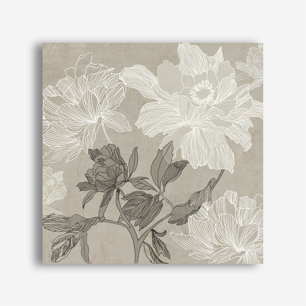 Shop Floral Lines I (Square) Canvas Print a floral themed painted framed canvas wall art print from The Print Emporium artwork collection - Buy Australian made fine art painting style stretched canvas prints for the home and your interior decor space, TPE-PC-JN625-CA-40X40-NF