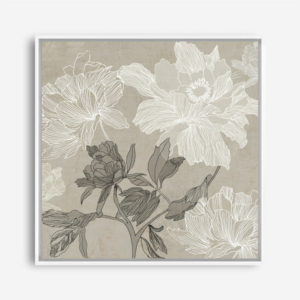 Shop Floral Lines I (Square) Canvas Print a floral themed painted framed canvas wall art print from The Print Emporium artwork collection - Buy Australian made fine art painting style stretched canvas prints for the home and your interior decor space, TPE-PC-JN625-CA-40X40-NF