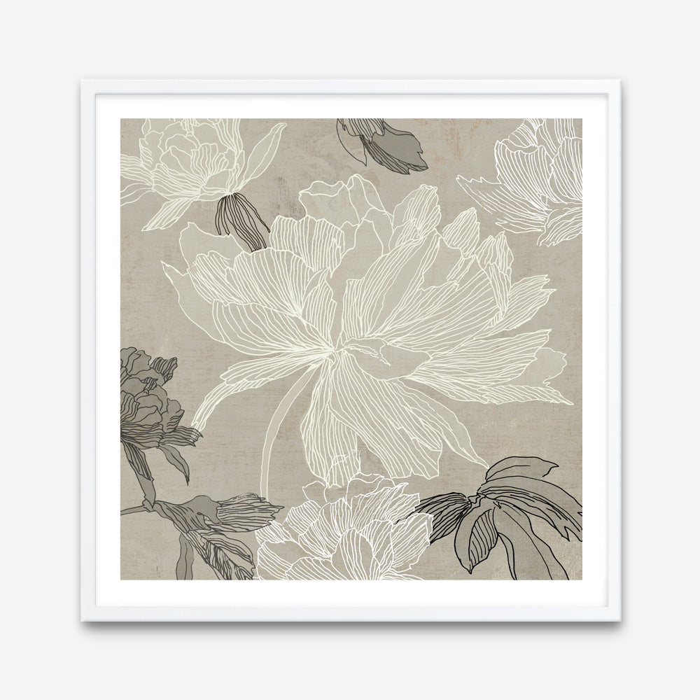 Shop Floral Lines II (Square) Art Print a floral themed painted wall art print from The Print Emporium wall artwork collection - Buy Australian made fine art painting style poster and framed prints for the home and your interior decor room, TPE-PC-JN626-AP
