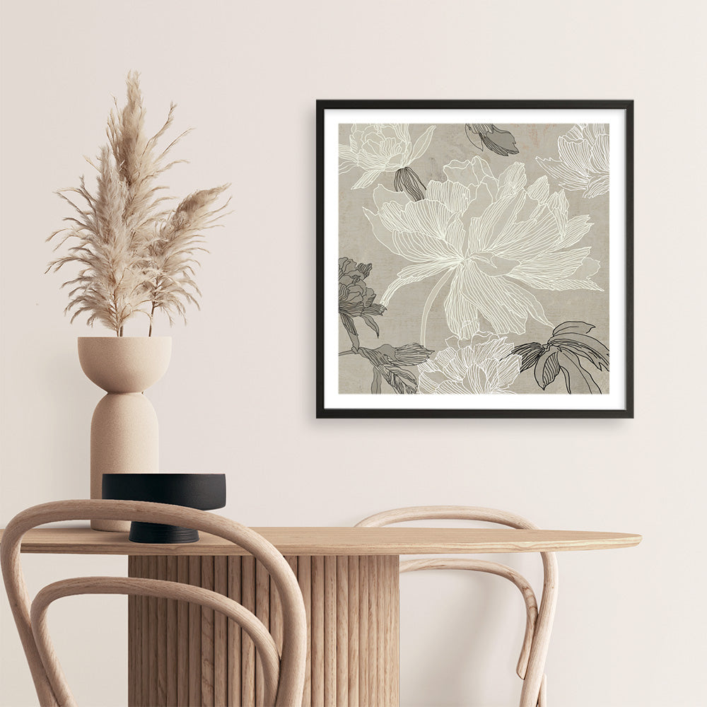 Shop Floral Lines II (Square) Art Print a floral themed painted wall art print from The Print Emporium wall artwork collection - Buy Australian made fine art painting style poster and framed prints for the home and your interior decor room, TPE-PC-JN626-AP