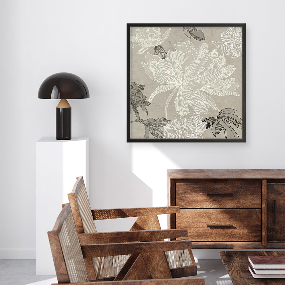 Shop Floral Lines II (Square) Art Print a floral themed painted wall art print from The Print Emporium wall artwork collection - Buy Australian made fine art painting style poster and framed prints for the home and your interior decor room, TPE-PC-JN626-AP