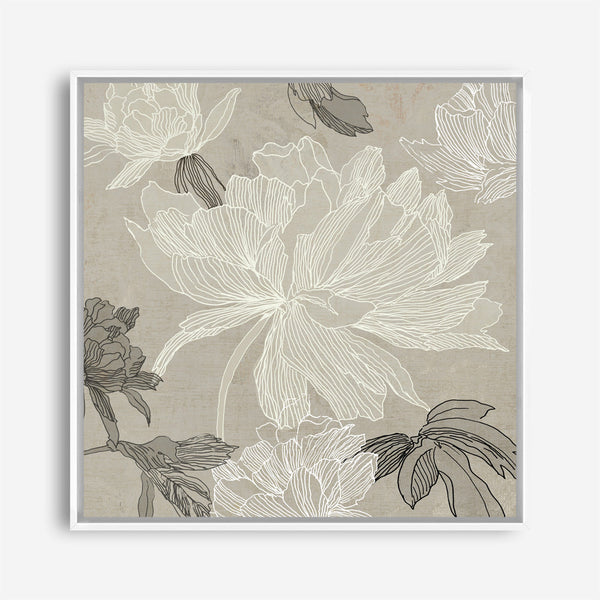 Shop Floral Lines II (Square) Canvas Print a floral themed painted framed canvas wall art print from The Print Emporium artwork collection - Buy Australian made fine art painting style stretched canvas prints for the home and your interior decor space, TPE-PC-JN626-CA-40X40-NF