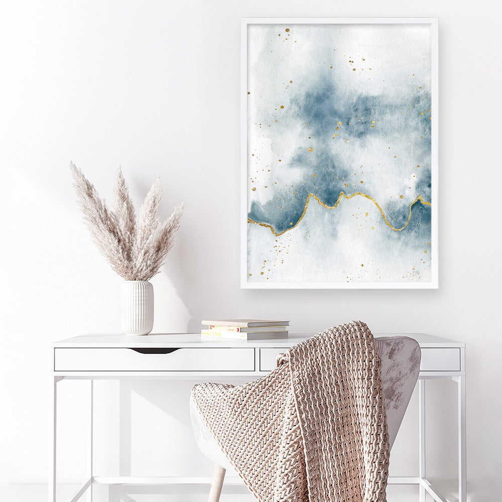 Shop Flow with Gold II Art Print a painted abstract themed wall art print from The Print Emporium wall artwork collection - Buy Australian made fine art painting style poster and framed prints for the home and your interior decor room, TPE-WA-36968-AP