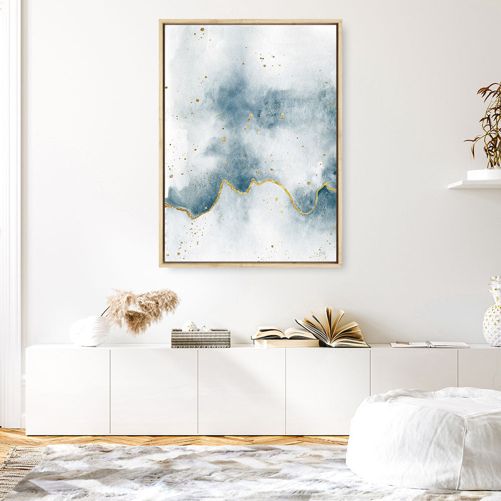 Shop Flow with Gold II Canvas Print a painted abstract themed framed canvas wall art print from The Print Emporium artwork collection - Buy Australian made fine art painting style stretched canvas prints for the home and your interior decor space, TPE-WA-36968-CA-35X46-NF