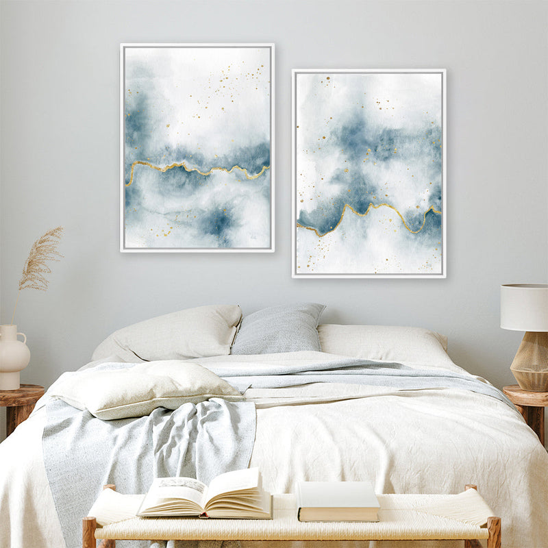 Shop Flow with Gold II Canvas Print a painted abstract themed framed canvas wall art print from The Print Emporium artwork collection - Buy Australian made fine art painting style stretched canvas prints for the home and your interior decor space, TPE-WA-36968-CA-35X46-NF