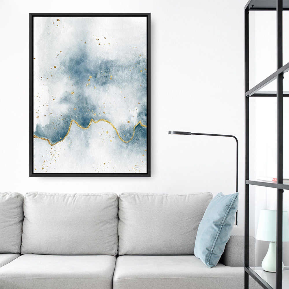 Shop Flow with Gold II Canvas Print a painted abstract themed framed canvas wall art print from The Print Emporium artwork collection - Buy Australian made fine art painting style stretched canvas prints for the home and your interior decor space, TPE-WA-36968-CA-35X46-NF