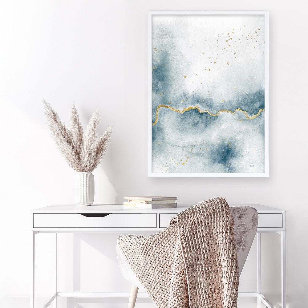 Shop Flow with Gold III Art Print a painted abstract themed wall art print from The Print Emporium wall artwork collection - Buy Australian made fine art painting style poster and framed prints for the home and your interior decor room, TPE-WA-36969-AP