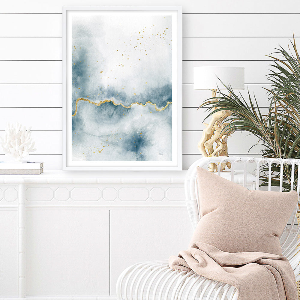 Shop Flow with Gold III Art Print a painted abstract themed wall art print from The Print Emporium wall artwork collection - Buy Australian made fine art painting style poster and framed prints for the home and your interior decor room, TPE-WA-36969-AP