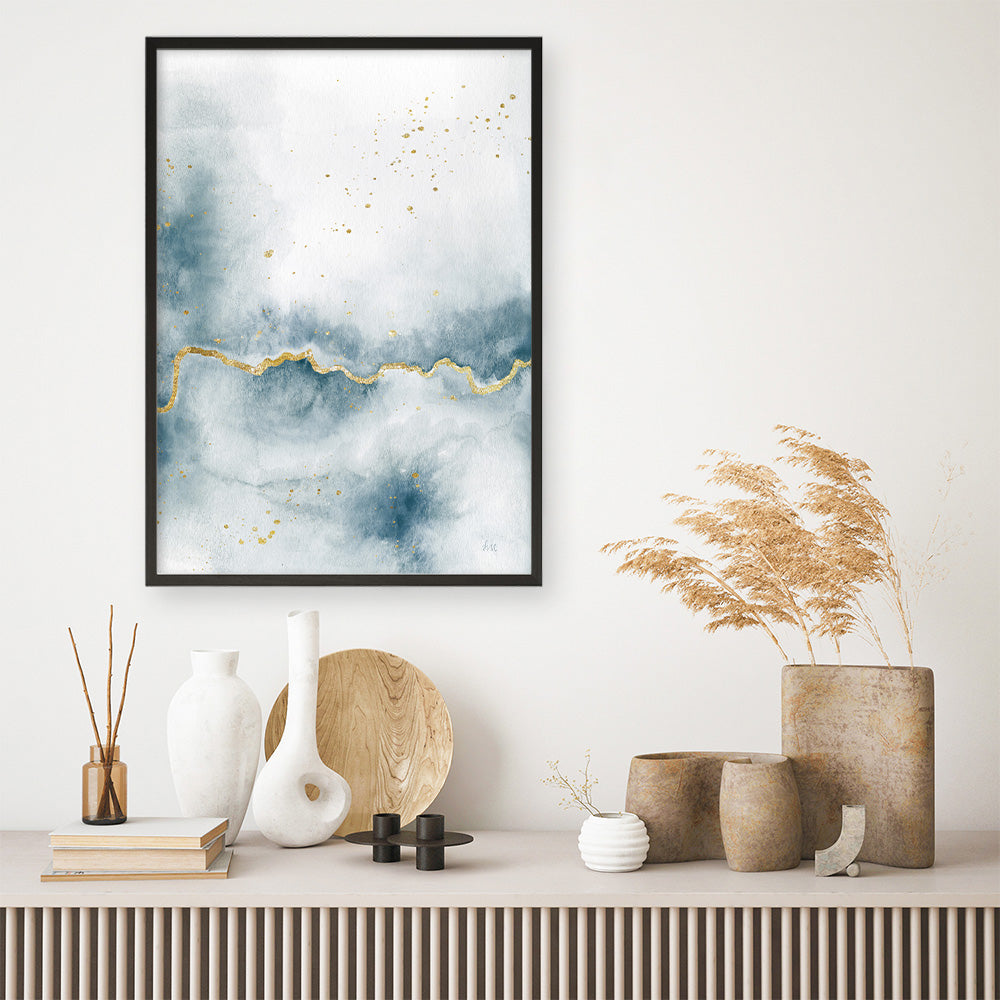 Shop Flow with Gold III Art Print a painted abstract themed wall art print from The Print Emporium wall artwork collection - Buy Australian made fine art painting style poster and framed prints for the home and your interior decor room, TPE-WA-36969-AP
