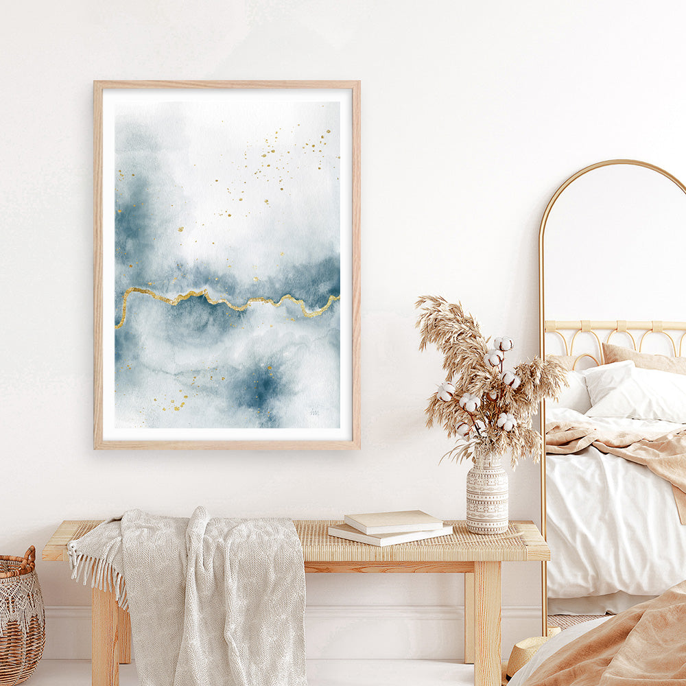 Shop Flow with Gold III Art Print a painted abstract themed wall art print from The Print Emporium wall artwork collection - Buy Australian made fine art painting style poster and framed prints for the home and your interior decor room, TPE-WA-36969-AP