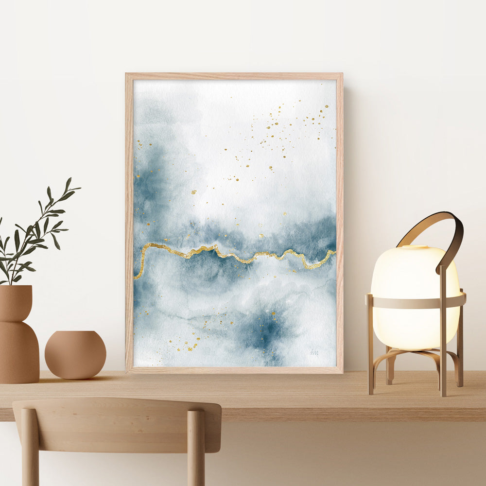 Shop Flow with Gold III Art Print a painted abstract themed wall art print from The Print Emporium wall artwork collection - Buy Australian made fine art painting style poster and framed prints for the home and your interior decor room, TPE-WA-36969-AP