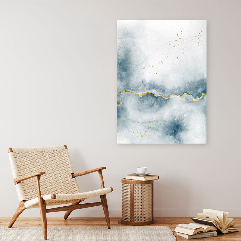 Shop Flow with Gold III Canvas Print a painted abstract themed framed canvas wall art print from The Print Emporium artwork collection - Buy Australian made fine art painting style stretched canvas prints for the home and your interior decor space, TPE-WA-36969-CA-35X46-NF