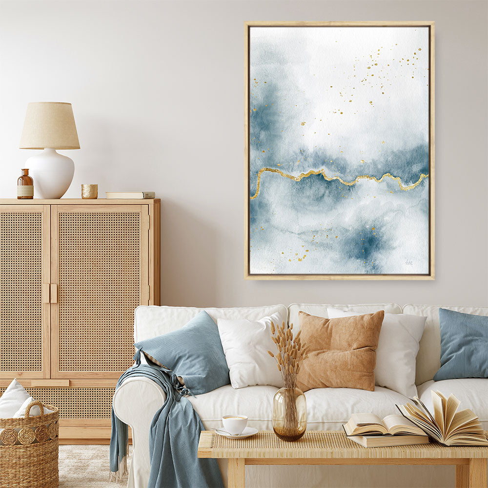 Shop Flow with Gold III Canvas Print a painted abstract themed framed canvas wall art print from The Print Emporium artwork collection - Buy Australian made fine art painting style stretched canvas prints for the home and your interior decor space, TPE-WA-36969-CA-35X46-NF