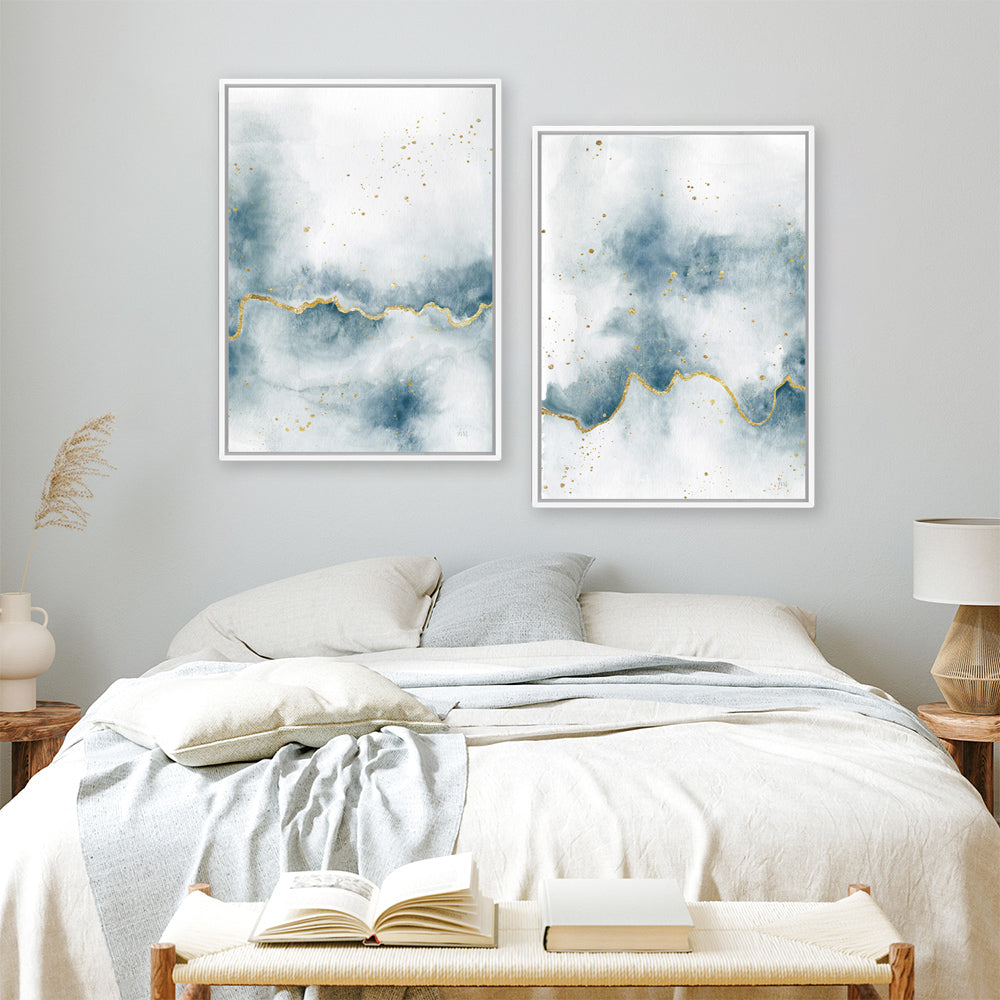 Shop Flow with Gold III Canvas Print a painted abstract themed framed canvas wall art print from The Print Emporium artwork collection - Buy Australian made fine art painting style stretched canvas prints for the home and your interior decor space, TPE-WA-36969-CA-35X46-NF