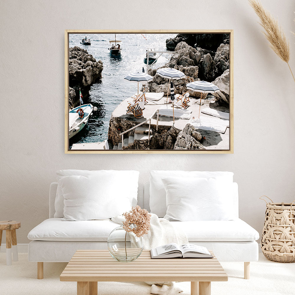Shop Fontelina Boat Ramp Photo Canvas Print a coastal themed photography framed stretched canvas print from The Print Emporium wall artwork collection - Buy Australian made prints for the home and your interior decor space, TPE-859-CA-35X46-NF
