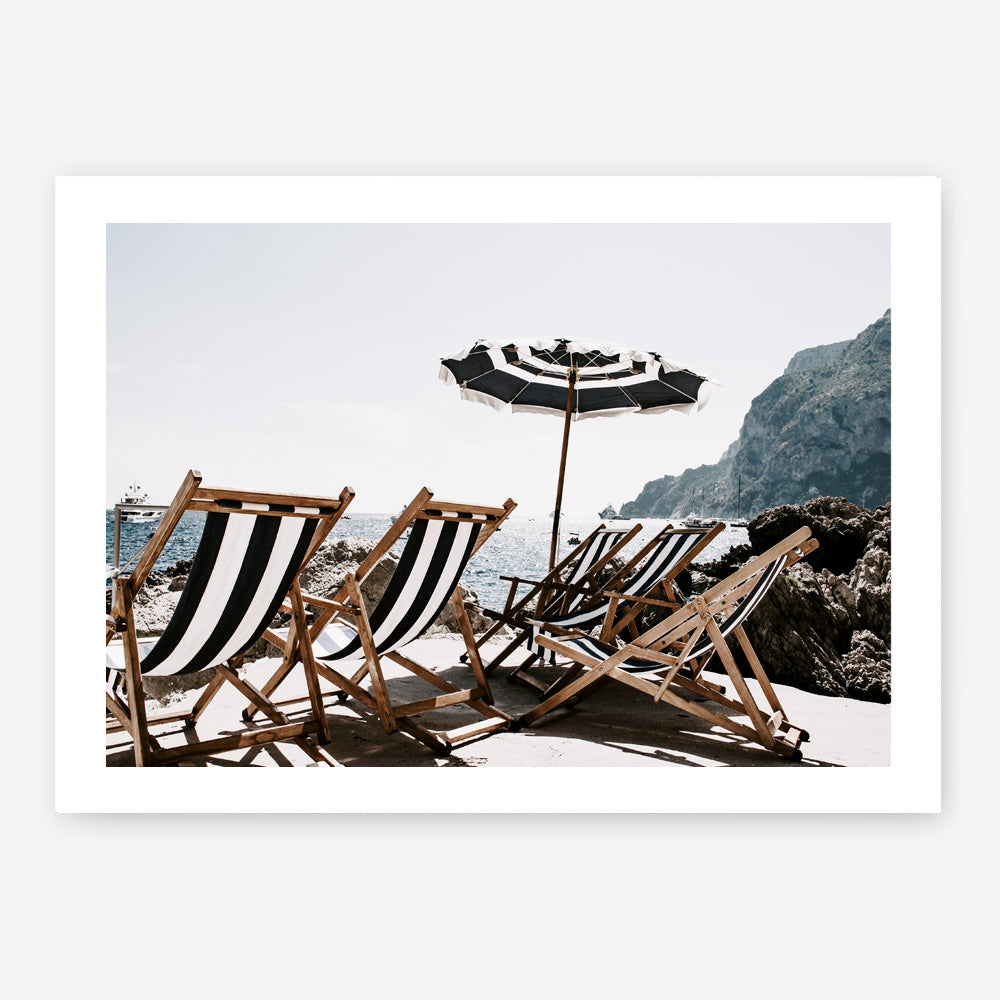 Shop Fontelina Chairs II Photo Art Print a coastal themed photography wall art print from The Print Emporium wall artwork collection - Buy Australian made fine art poster and framed prints for the home and your interior decor, TPE-733-AP