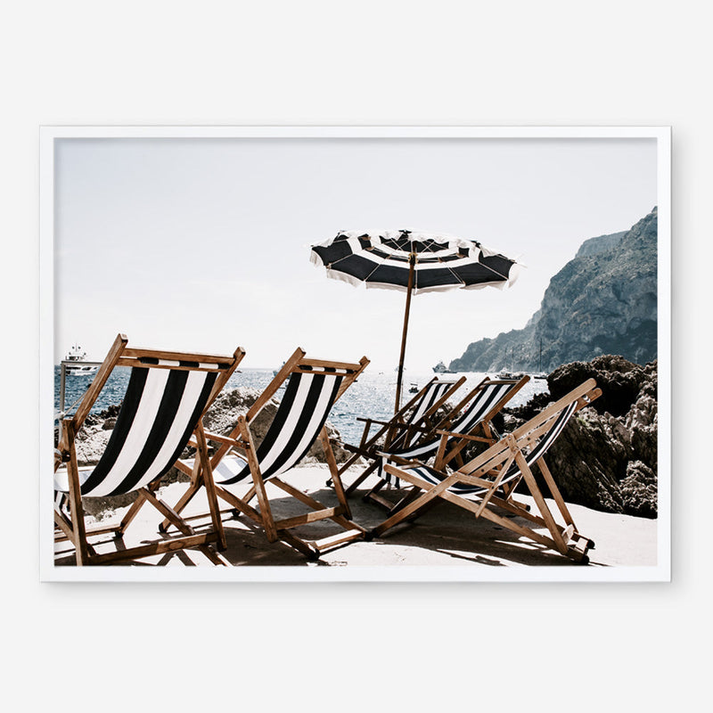 Shop Fontelina Chairs II Photo Art Print a coastal themed photography wall art print from The Print Emporium wall artwork collection - Buy Australian made fine art poster and framed prints for the home and your interior decor, TPE-733-AP