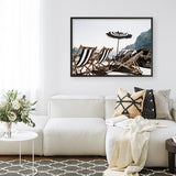 Shop Fontelina Chairs II Photo Art Print a coastal themed photography wall art print from The Print Emporium wall artwork collection - Buy Australian made fine art poster and framed prints for the home and your interior decor, TPE-733-AP