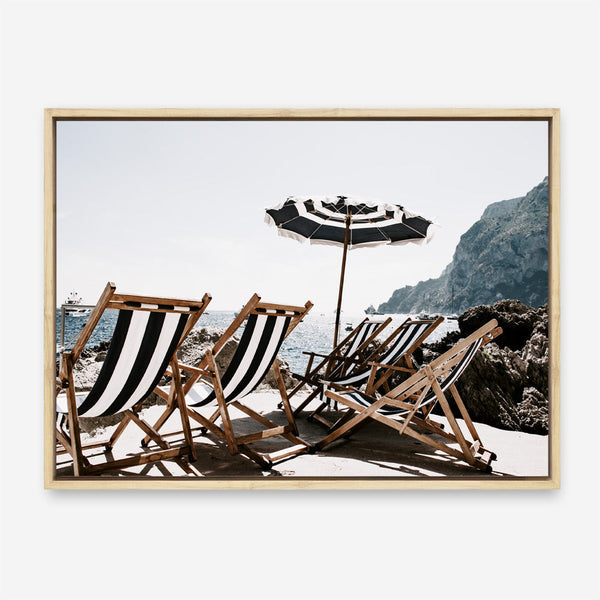 Shop Fontelina Chairs II Photo Canvas Print a coastal themed photography framed stretched canvas print from The Print Emporium wall artwork collection - Buy Australian made prints for the home and your interior decor space, TPE-733-CA-35X46-NF