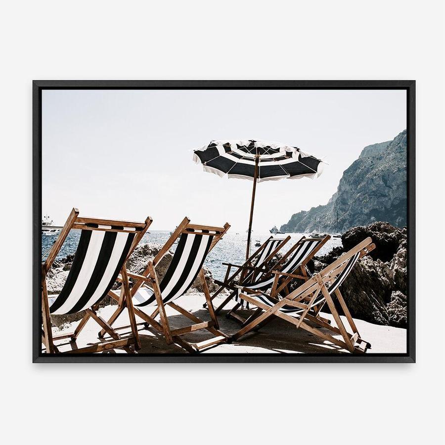 Shop Fontelina Chairs II Photo Canvas Print a coastal themed photography framed stretched canvas print from The Print Emporium wall artwork collection - Buy Australian made prints for the home and your interior decor space, TPE-733-CA-35X46-NF