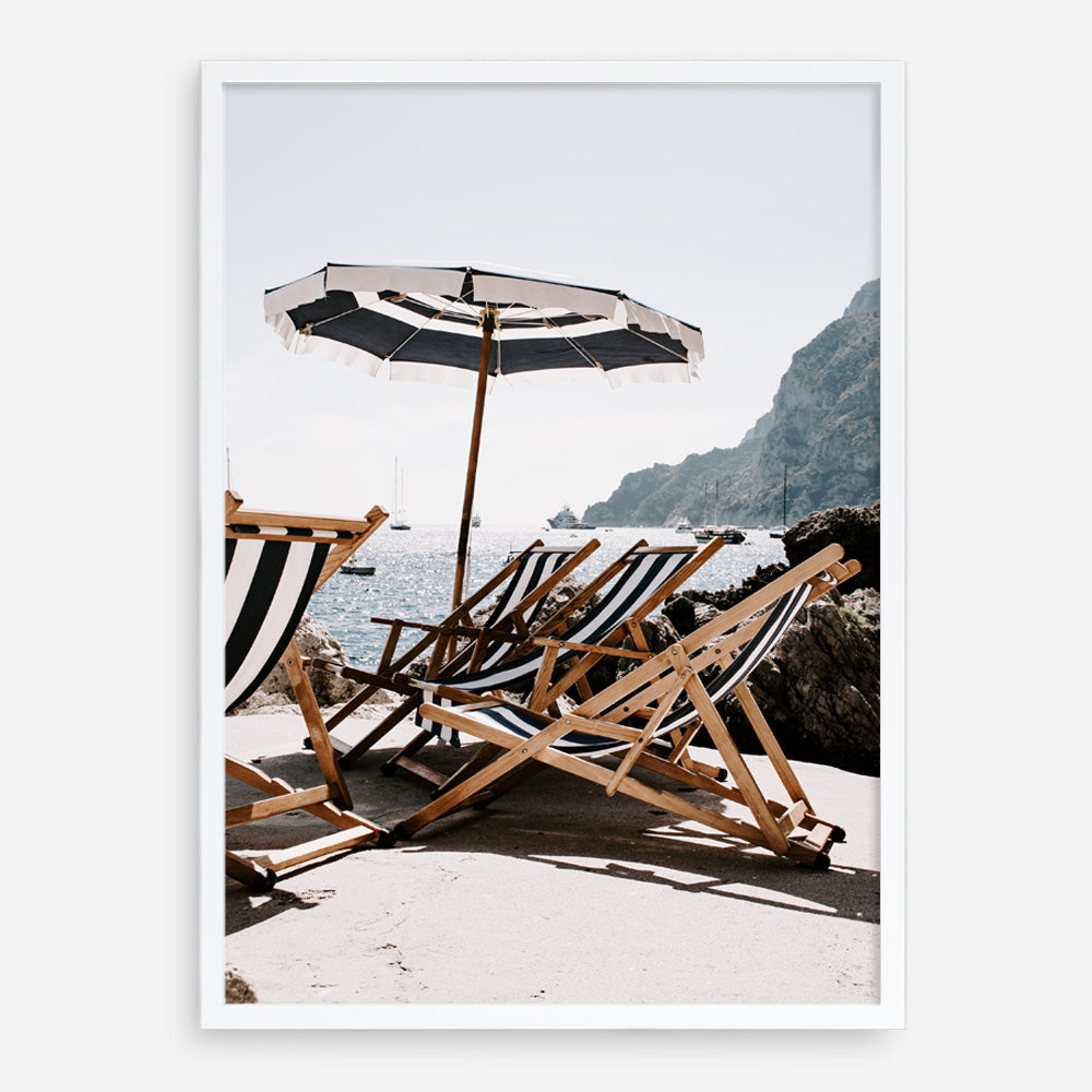 Shop Fontelina Chairs III Photo Art Print a coastal themed photography wall art print from The Print Emporium wall artwork collection - Buy Australian made fine art poster and framed prints for the home and your interior decor, TPE-734-AP