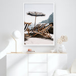 Shop Fontelina Chairs III Photo Art Print a coastal themed photography wall art print from The Print Emporium wall artwork collection - Buy Australian made fine art poster and framed prints for the home and your interior decor, TPE-734-AP