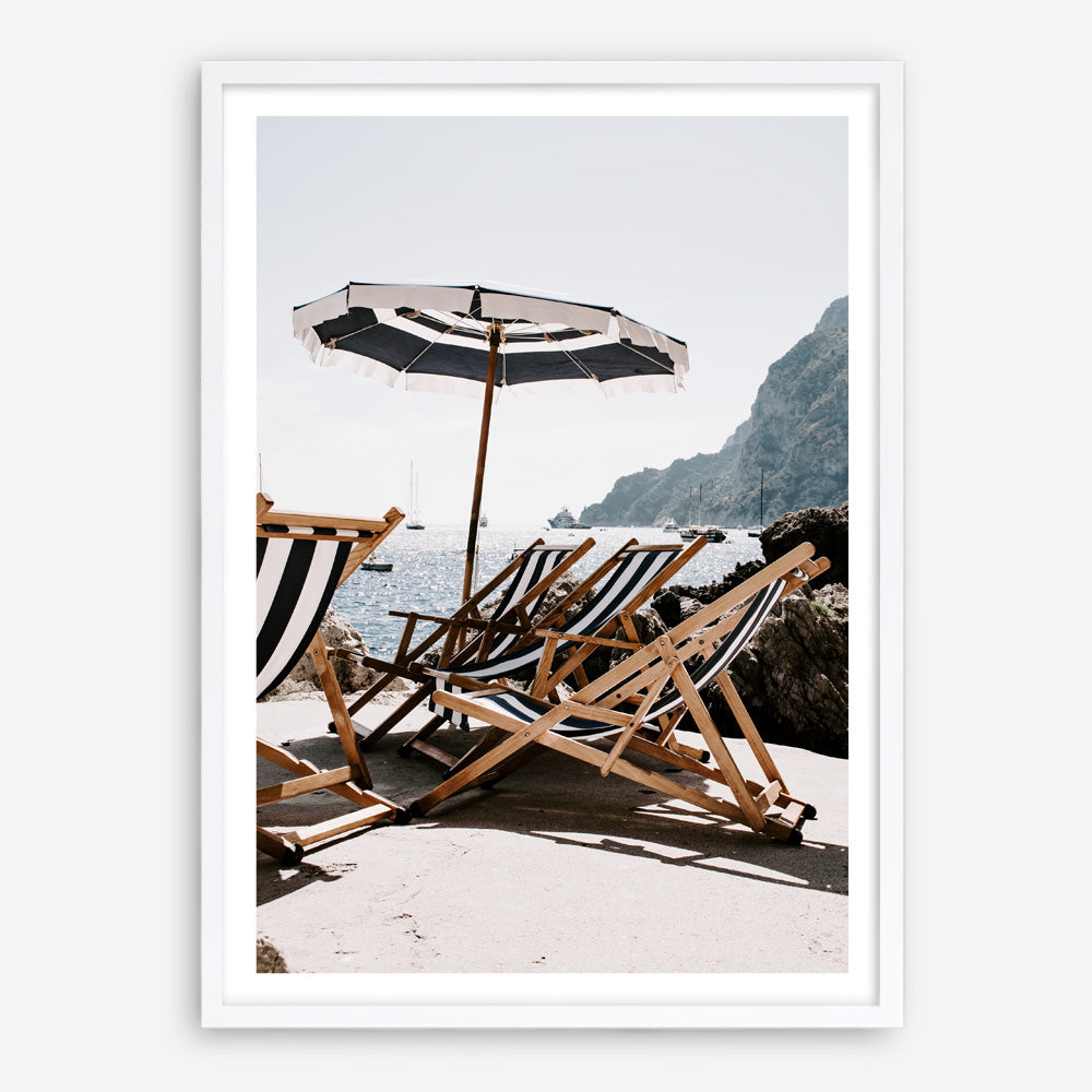 Shop Fontelina Chairs III Photo Art Print a coastal themed photography wall art print from The Print Emporium wall artwork collection - Buy Australian made fine art poster and framed prints for the home and your interior decor, TPE-734-AP