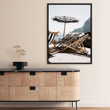 Shop Fontelina Chairs III Photo Canvas Print a coastal themed photography framed stretched canvas print from The Print Emporium wall artwork collection - Buy Australian made prints for the home and your interior decor space, TPE-734-CA-35X46-NF