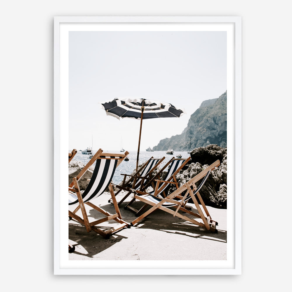 Shop Fontelina Chairs IV Photo Art Print a coastal themed photography wall art print from The Print Emporium wall artwork collection - Buy Australian made fine art poster and framed prints for the home and your interior decor, TPE-854-AP