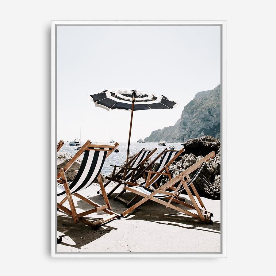 Shop Fontelina Chairs IV Photo Canvas Print a coastal themed photography framed stretched canvas print from The Print Emporium wall artwork collection - Buy Australian made prints for the home and your interior decor space, TPE-854-CA-35X46-NF