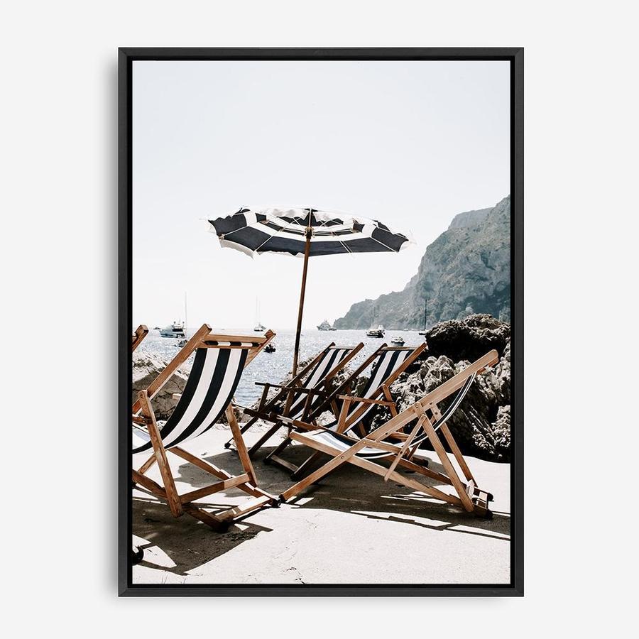 Shop Fontelina Chairs IV Photo Canvas Print a coastal themed photography framed stretched canvas print from The Print Emporium wall artwork collection - Buy Australian made prints for the home and your interior decor space, TPE-854-CA-35X46-NF