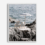 Shop Fontelina Chairs Photo Canvas Print a coastal themed photography framed stretched canvas print from The Print Emporium wall artwork collection - Buy Australian made prints for the home and your interior decor space, TPE-732-CA-35X46-NF