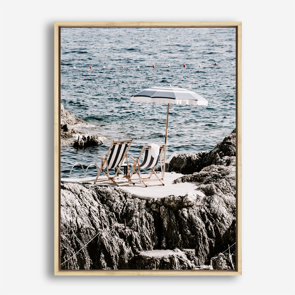 Shop Fontelina Chairs Photo Canvas Print a coastal themed photography framed stretched canvas print from The Print Emporium wall artwork collection - Buy Australian made prints for the home and your interior decor space, TPE-732-CA-35X46-NF