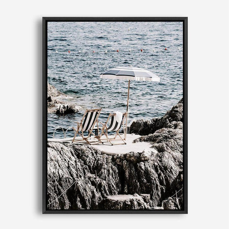 Shop Fontelina Chairs Photo Canvas Print a coastal themed photography framed stretched canvas print from The Print Emporium wall artwork collection - Buy Australian made prints for the home and your interior decor space, TPE-732-CA-35X46-NF
