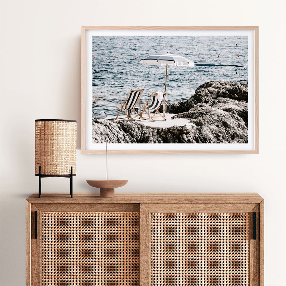 Shop Fontelina Chairs V Photo Art Print a coastal themed photography wall art print from The Print Emporium wall artwork collection - Buy Australian made fine art poster and framed prints for the home and your interior decor, TPE-1048-AP