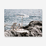 Shop Fontelina Chairs V Photo Canvas Print a coastal themed photography framed stretched canvas print from The Print Emporium wall artwork collection - Buy Australian made prints for the home and your interior decor space, TPE-1048-CA-35X46-NF