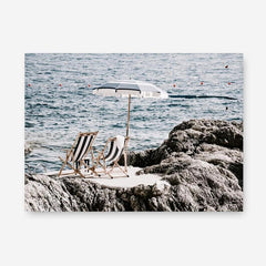 Shop Fontelina Chairs V Photo Canvas Print a coastal themed photography framed stretched canvas print from The Print Emporium wall artwork collection - Buy Australian made prints for the home and your interior decor space, TPE-1048-CA-35X46-NF