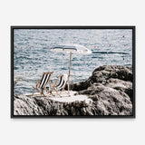 Shop Fontelina Chairs V Photo Canvas Print a coastal themed photography framed stretched canvas print from The Print Emporium wall artwork collection - Buy Australian made prints for the home and your interior decor space, TPE-1048-CA-35X46-NF