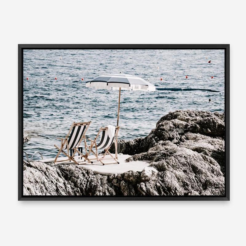 Shop Fontelina Chairs V Photo Canvas Print a coastal themed photography framed stretched canvas print from The Print Emporium wall artwork collection - Buy Australian made prints for the home and your interior decor space, TPE-1048-CA-35X46-NF